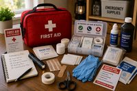 A stocked first-aid kit
